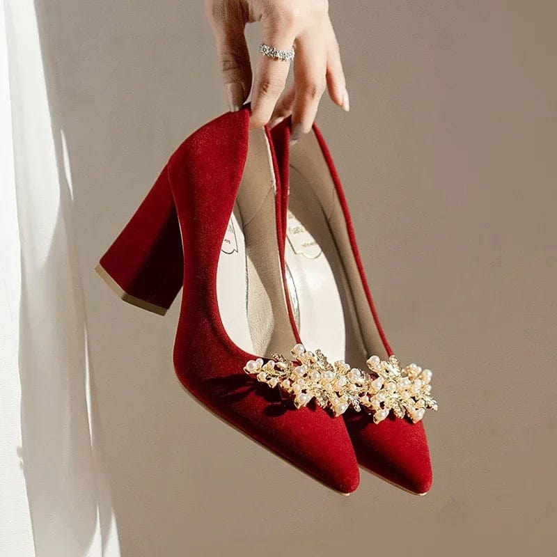 Chaussure de mariée bordeaux – Image 3