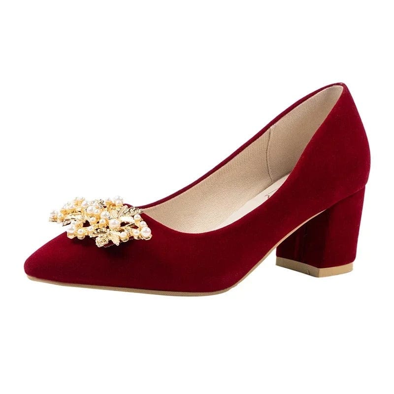 Chaussure de mariée bordeaux – Image 7